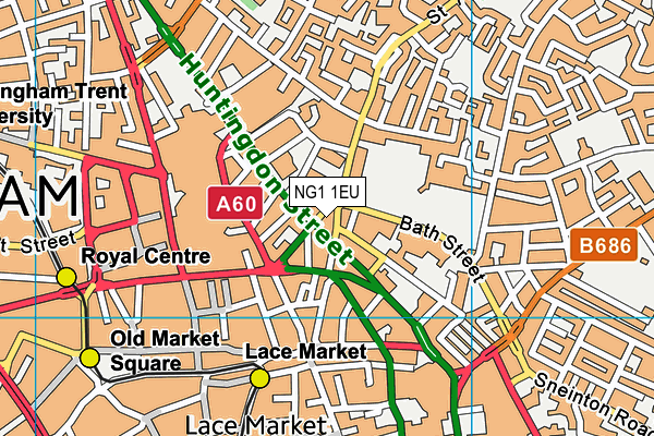 NG1 1EU map - OS VectorMap District (Ordnance Survey)