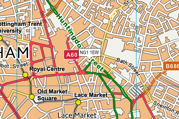 NG1 1EW map - OS VectorMap District (Ordnance Survey)