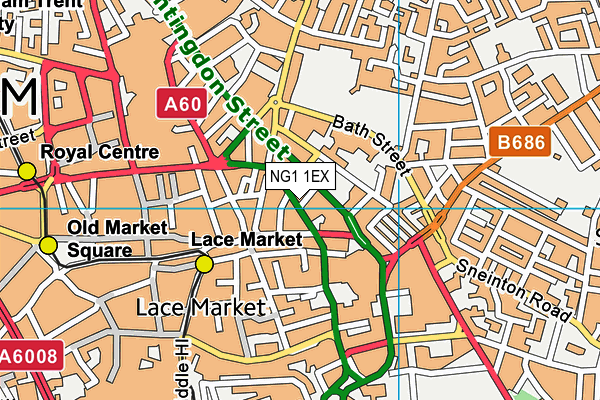 NG1 1EX map - OS VectorMap District (Ordnance Survey)