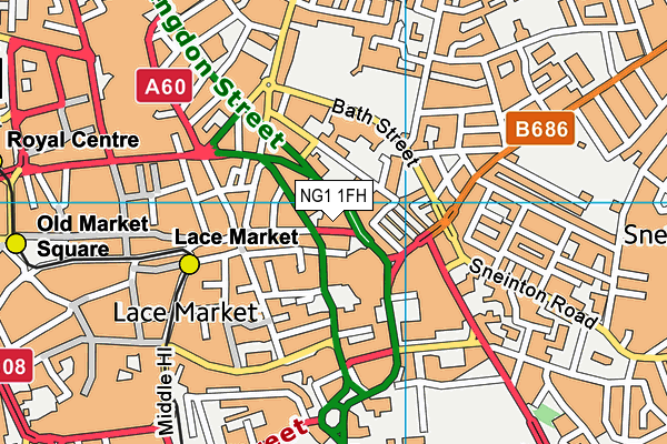 NG1 1FH map - OS VectorMap District (Ordnance Survey)