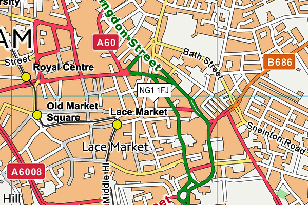 NG1 1FJ map - OS VectorMap District (Ordnance Survey)