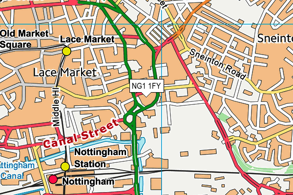 NG1 1FY map - OS VectorMap District (Ordnance Survey)