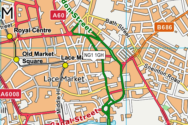 NG1 1GH map - OS VectorMap District (Ordnance Survey)