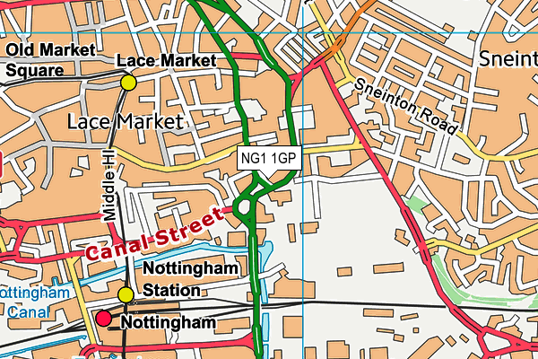 NG1 1GP map - OS VectorMap District (Ordnance Survey)