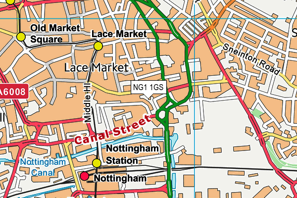 NG1 1GS map - OS VectorMap District (Ordnance Survey)