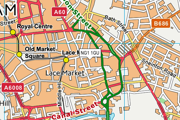 NG1 1GU map - OS VectorMap District (Ordnance Survey)