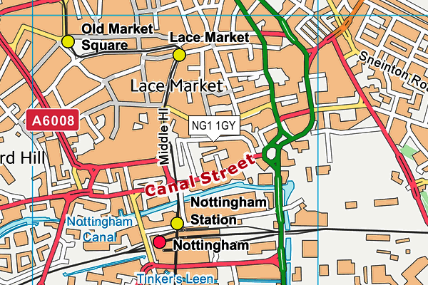 NG1 1GY map - OS VectorMap District (Ordnance Survey)