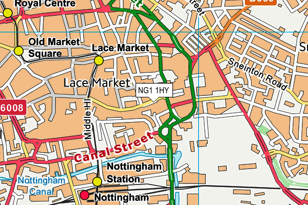 NG1 1HY map - OS VectorMap District (Ordnance Survey)