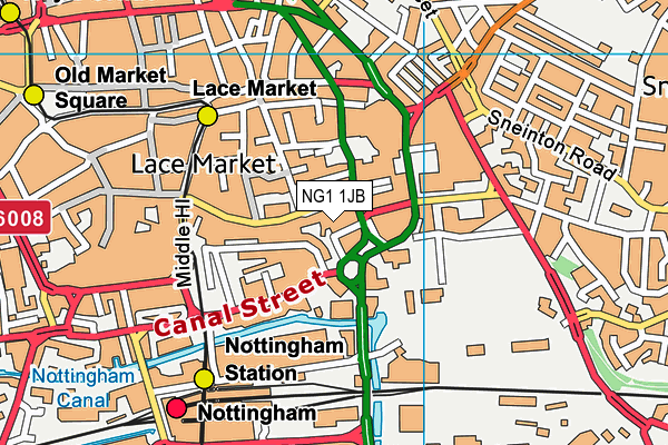 NG1 1JB map - OS VectorMap District (Ordnance Survey)