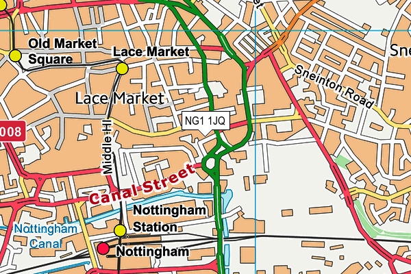 NG1 1JQ map - OS VectorMap District (Ordnance Survey)