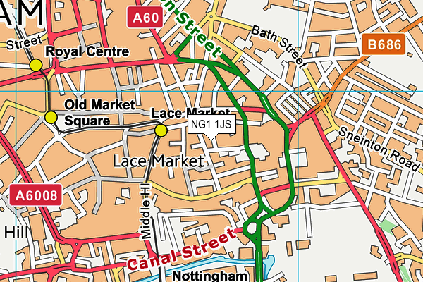 NG1 1JS map - OS VectorMap District (Ordnance Survey)