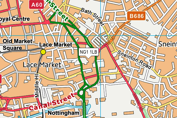 NG1 1LB map - OS VectorMap District (Ordnance Survey)