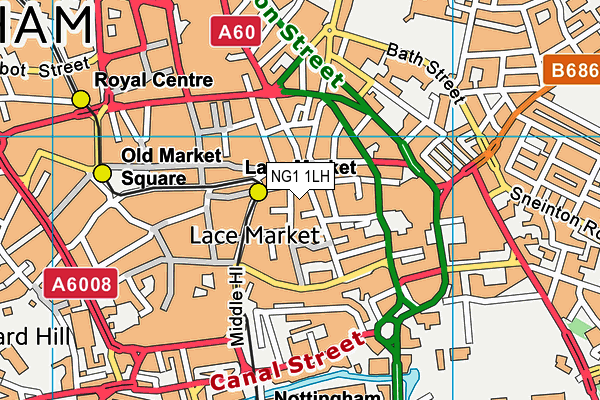 NG1 1LH map - OS VectorMap District (Ordnance Survey)