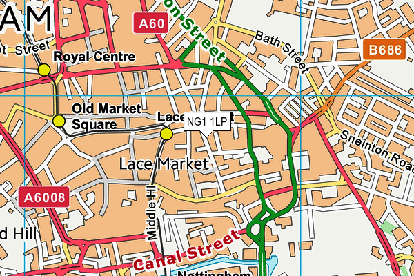 NG1 1LP map - OS VectorMap District (Ordnance Survey)