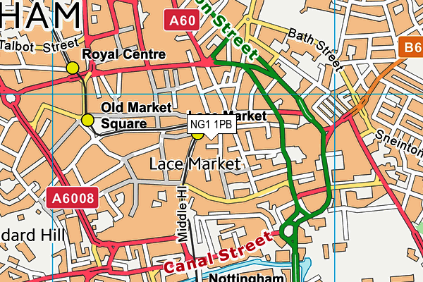 NG1 1PB map - OS VectorMap District (Ordnance Survey)