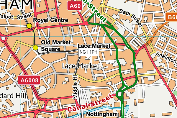 NG1 1PH map - OS VectorMap District (Ordnance Survey)