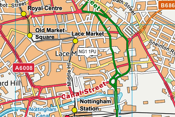 NG1 1PU map - OS VectorMap District (Ordnance Survey)