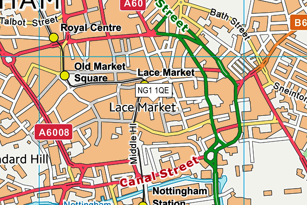 NG1 1QE map - OS VectorMap District (Ordnance Survey)