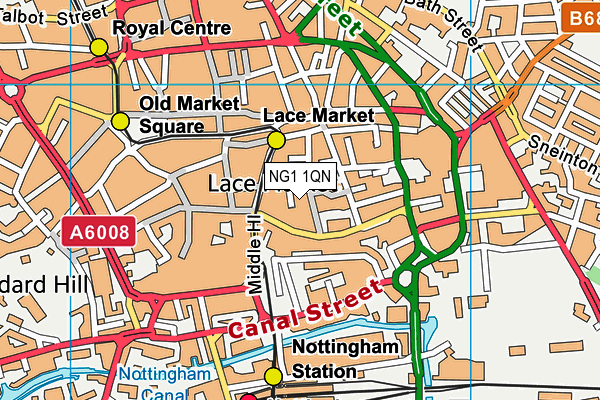 NG1 1QN map - OS VectorMap District (Ordnance Survey)