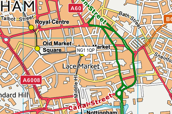 NG1 1QP map - OS VectorMap District (Ordnance Survey)