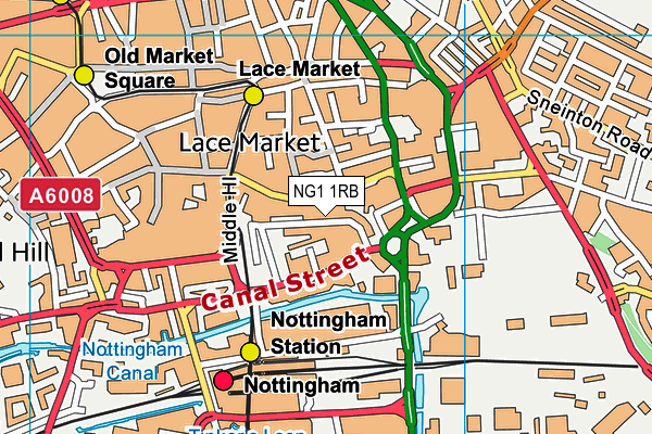 NG1 1RB map - OS VectorMap District (Ordnance Survey)