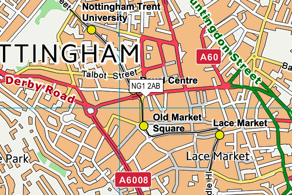 NG1 2AB map - OS VectorMap District (Ordnance Survey)