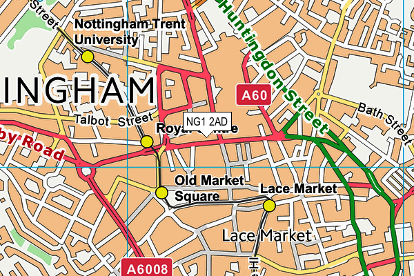 NG1 2AD map - OS VectorMap District (Ordnance Survey)