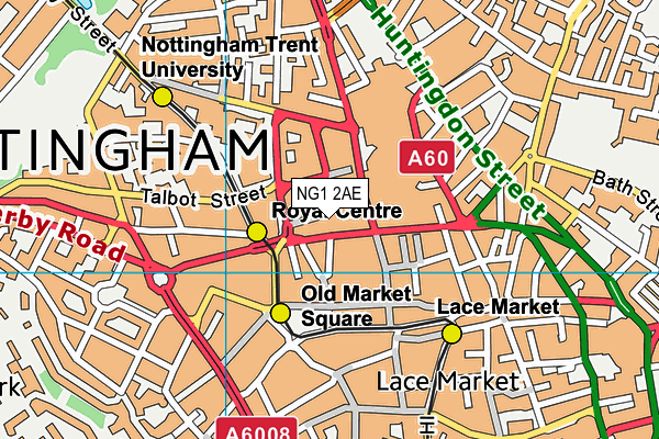 NG1 2AE map - OS VectorMap District (Ordnance Survey)