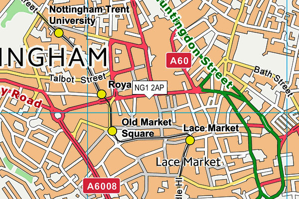 NG1 2AP map - OS VectorMap District (Ordnance Survey)