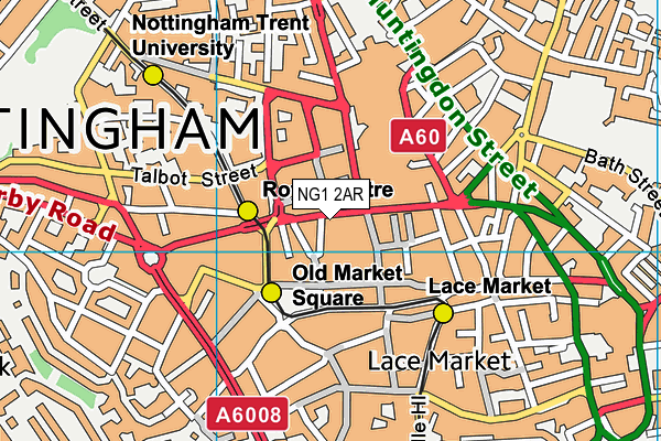 NG1 2AR map - OS VectorMap District (Ordnance Survey)