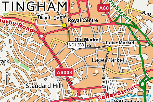 NG1 2BB map - OS VectorMap District (Ordnance Survey)