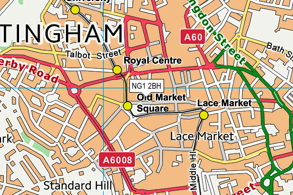 NG1 2BH map - OS VectorMap District (Ordnance Survey)