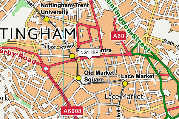 NG1 2BP map - OS VectorMap District (Ordnance Survey)