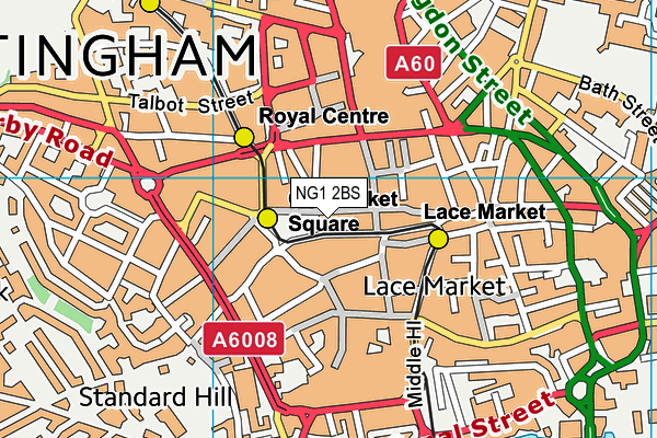 NG1 2BS map - OS VectorMap District (Ordnance Survey)