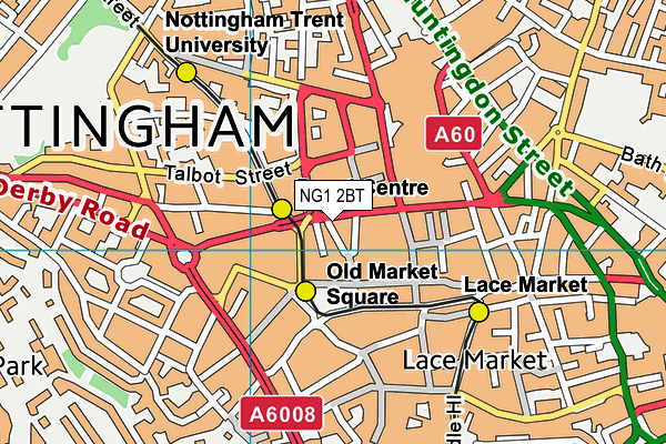 NG1 2BT map - OS VectorMap District (Ordnance Survey)