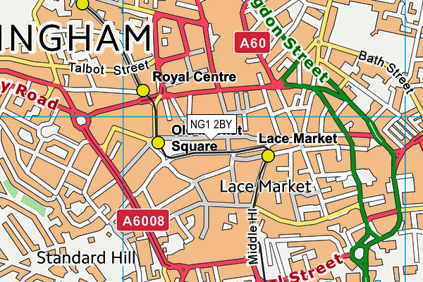 NG1 2BY map - OS VectorMap District (Ordnance Survey)