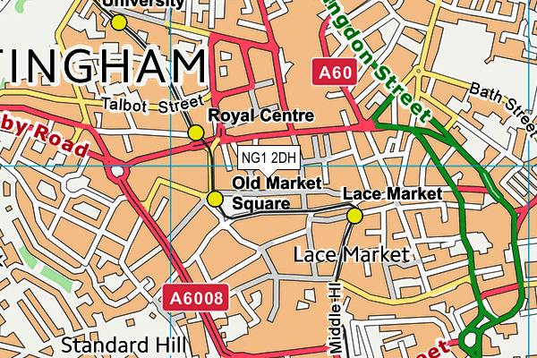 NG1 2DH map - OS VectorMap District (Ordnance Survey)