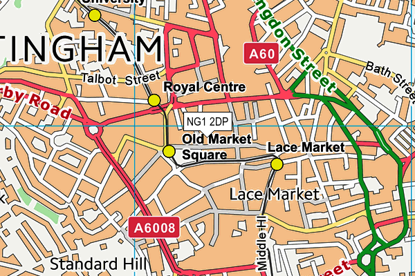 NG1 2DP map - OS VectorMap District (Ordnance Survey)