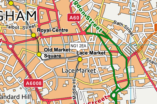 NG1 2EA map - OS VectorMap District (Ordnance Survey)