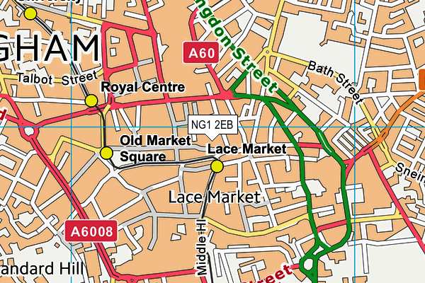 NG1 2EB map - OS VectorMap District (Ordnance Survey)