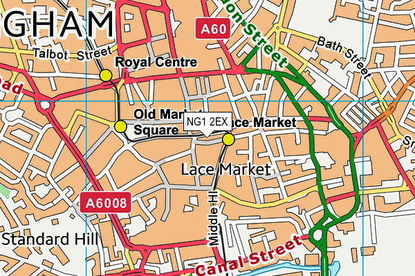 NG1 2EX map - OS VectorMap District (Ordnance Survey)