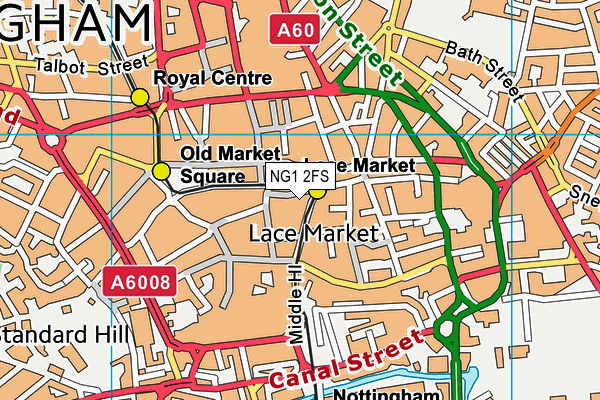 NG1 2FS map - OS VectorMap District (Ordnance Survey)