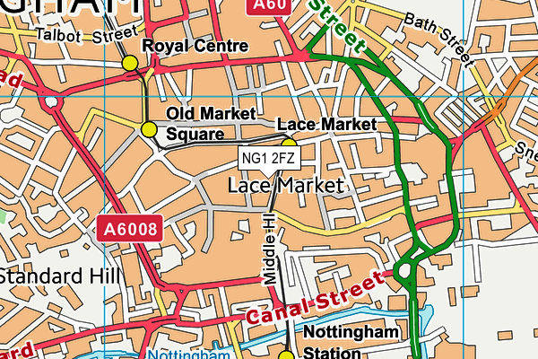 NG1 2FZ map - OS VectorMap District (Ordnance Survey)