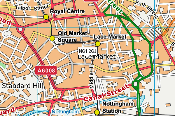 NG1 2GJ map - OS VectorMap District (Ordnance Survey)