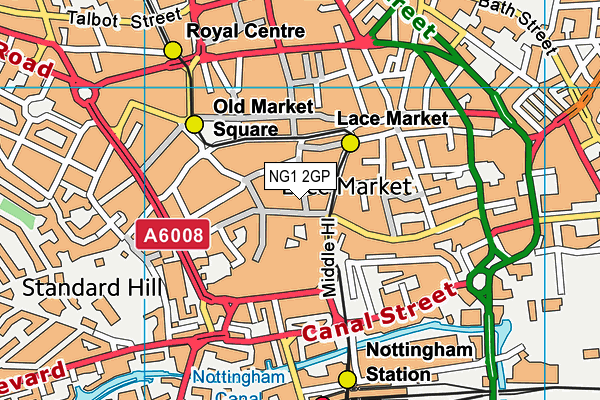 NG1 2GP map - OS VectorMap District (Ordnance Survey)