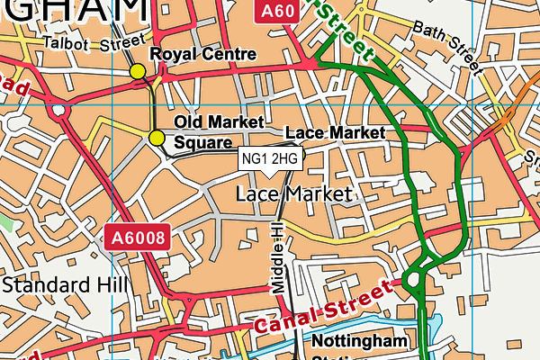 NG1 2HG map - OS VectorMap District (Ordnance Survey)