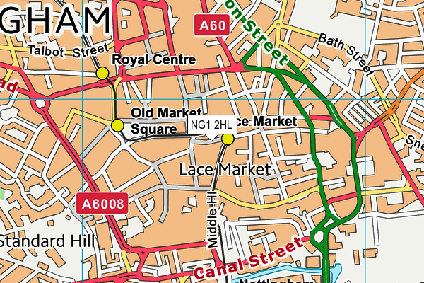 Gym Combat City (Closed) map (NG1 2HL) - OS VectorMap District (Ordnance Survey)