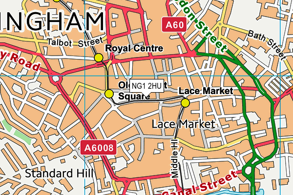 NG1 2HU map - OS VectorMap District (Ordnance Survey)