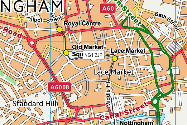 NG1 2JP map - OS VectorMap District (Ordnance Survey)