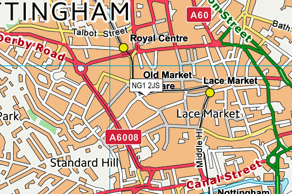 NG1 2JS map - OS VectorMap District (Ordnance Survey)